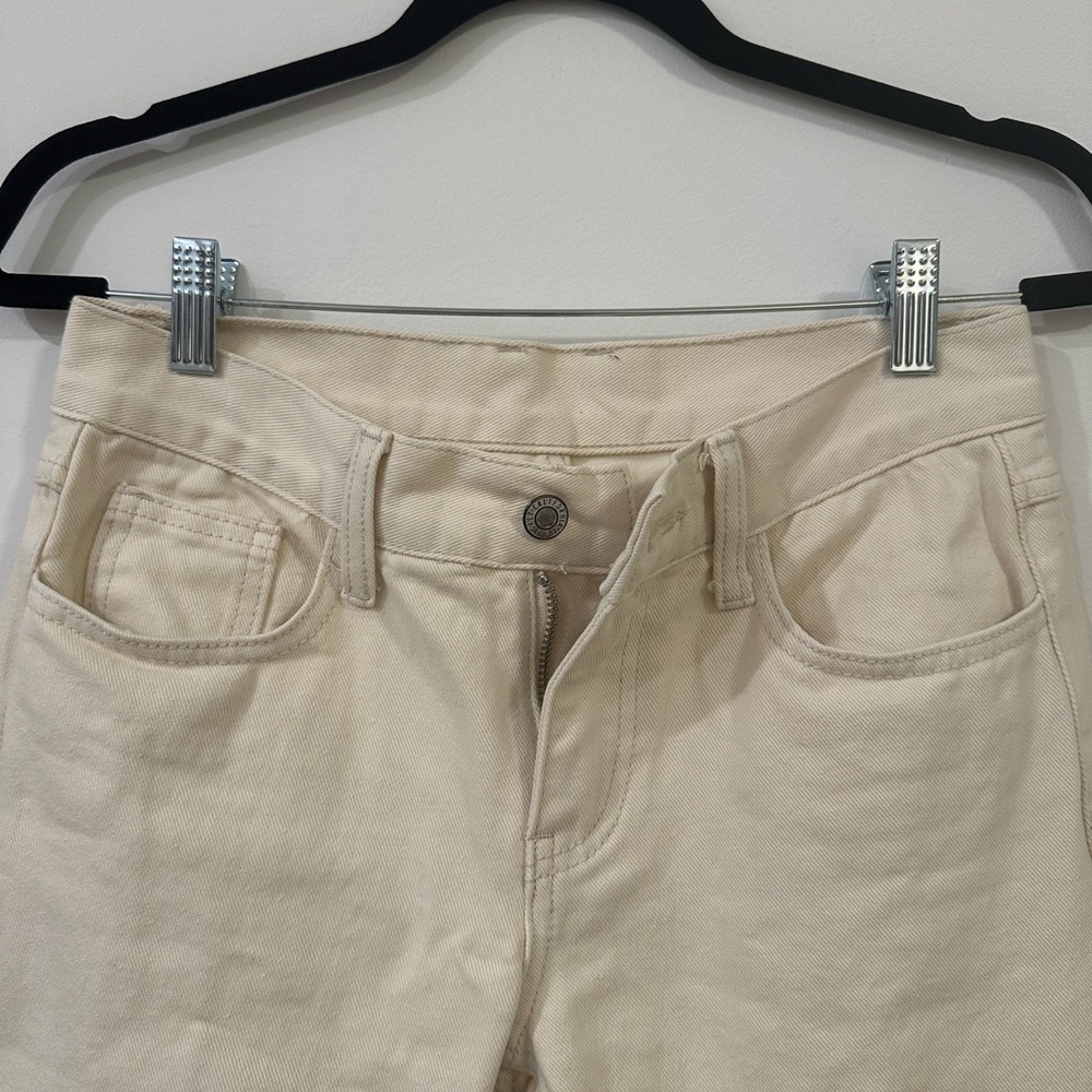 Cream Flared Jeans - Picture 2 of 3
